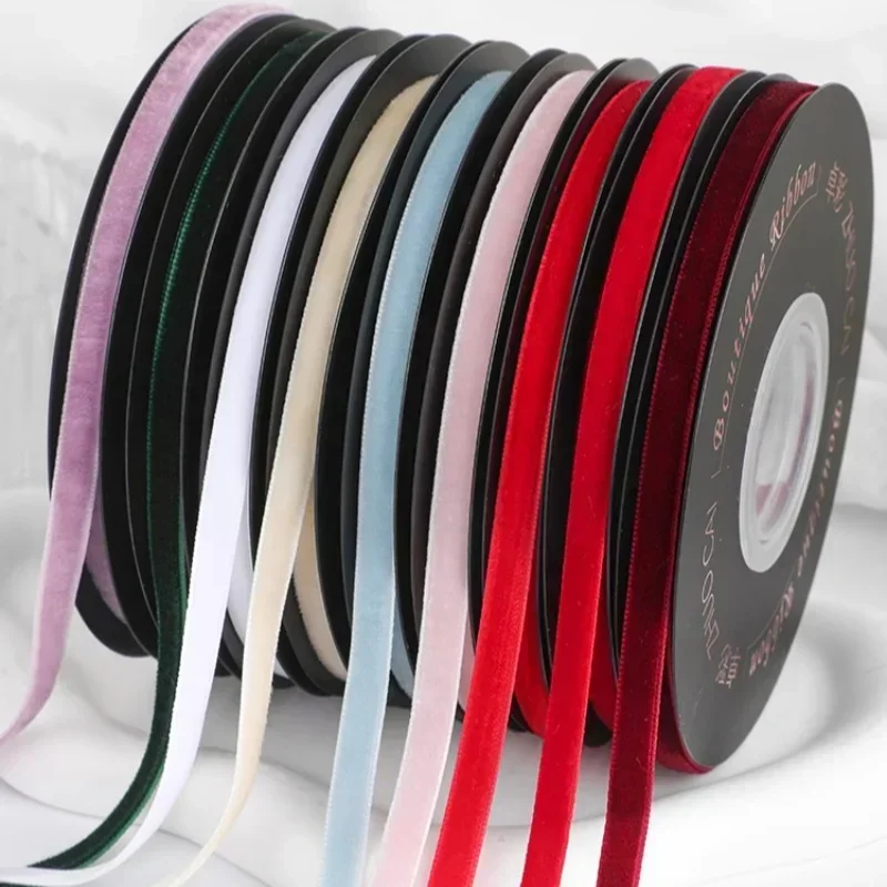Velvet Ribbon Roll - 5 yards/rulo Geniş 6mm Kadife Kurdele