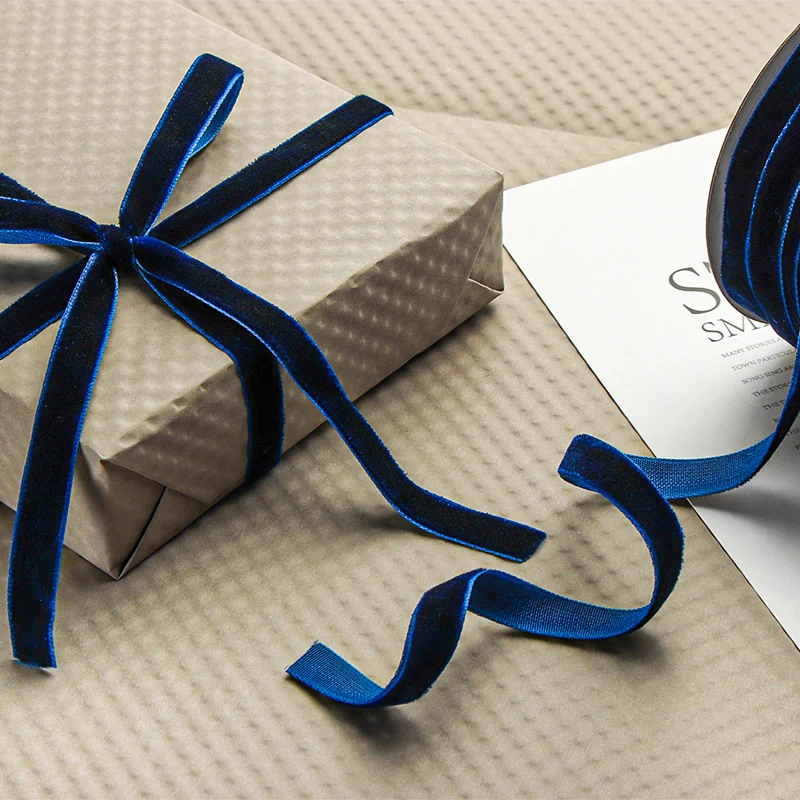 Velvet Ribbon Roll - 50 Yard/rulo Kadife Şerit Çiçekler El