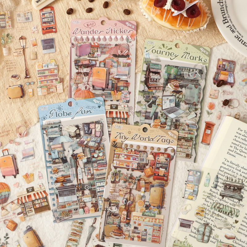 Embellishments For Scrapbooking - 4 adet/paket Vintage Günlük Eşya Etiket