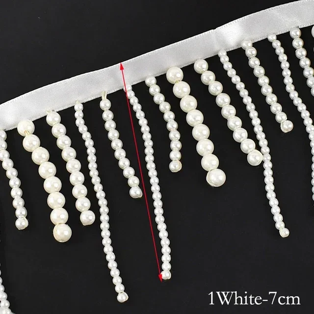 1/2 metre Inci Boncuklu Püskül - Beaded Trim Fringe incelemesi ve fiyatı